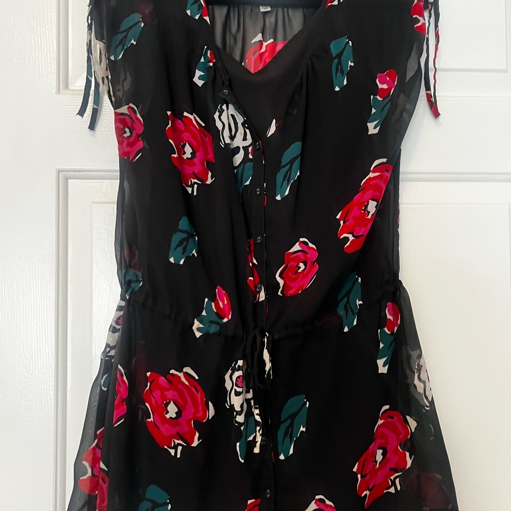 Ecote Black and Red Floral Dress